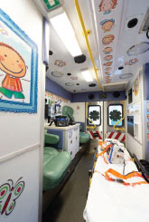 Inside the pediatric ambulance